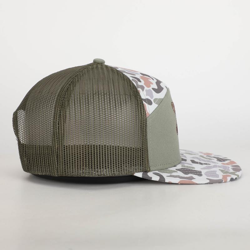 Flying Mallard Olive Dusted Camo 7 Panel PGS Hat