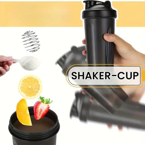 1 Pcs 20oz Shaker Bottle Work Out BPA & Phthalate-free, Leakproof Shaker Cup- Solid Screw lid Cup Bottles Dishwasher Safe for Protein Mixes