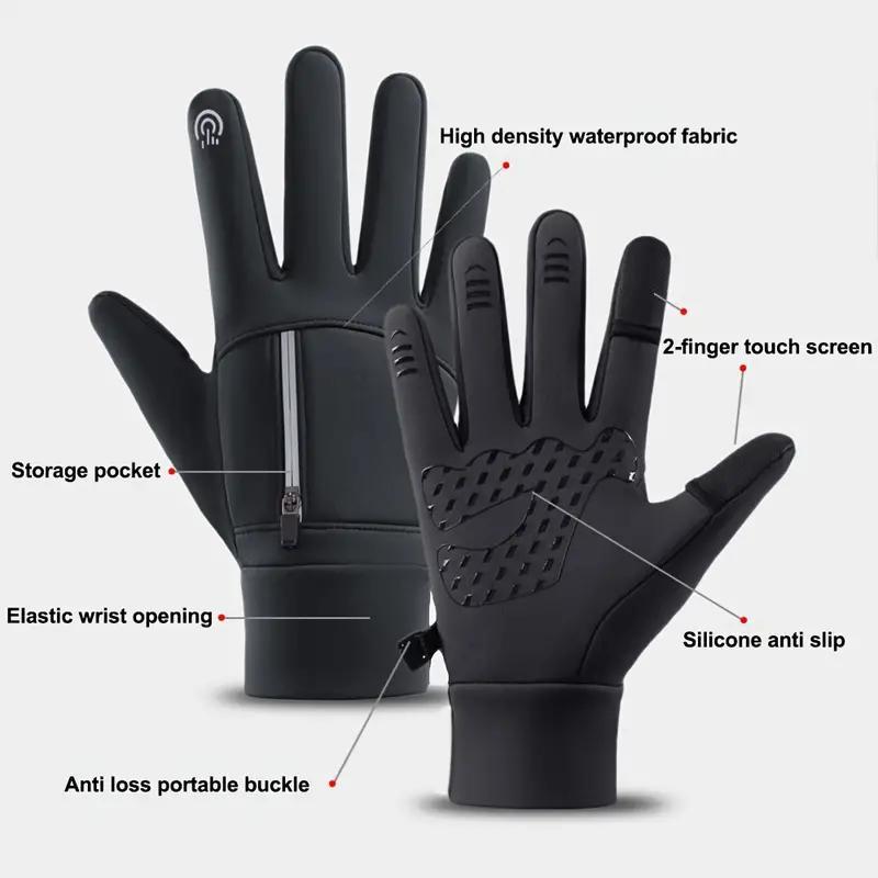 Winter Windproof Waterproof Touch Screen Warm Gloves, Outdoor Cycling, Fishing, Running, Skiing Gloves, Sports Gloves for Men & Women