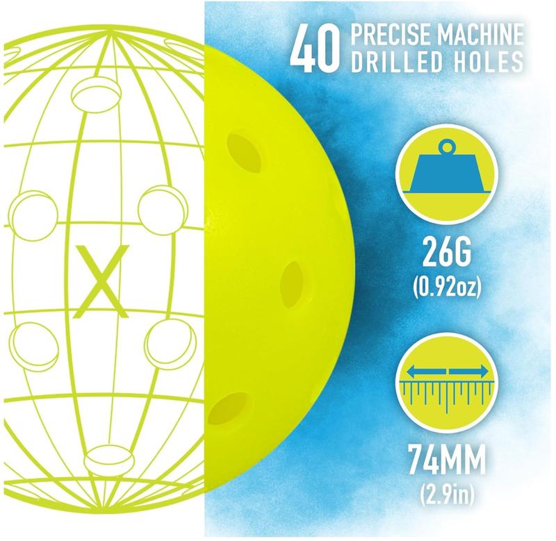 Sports Outdoor Pickleballs - X-40 Pickleball Balls - USAPA Approved - Official US Open Ball