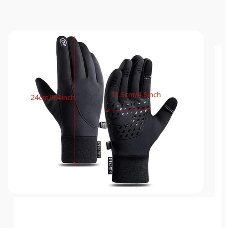 Unisex Winter Cycling Gloves, 1 Pair Outdoor Sports Waterproof Warming Supplies, Thickened Fishing Hand Accessories for Men & Women, Sports & Outdoor Accessories, Gym Accessories