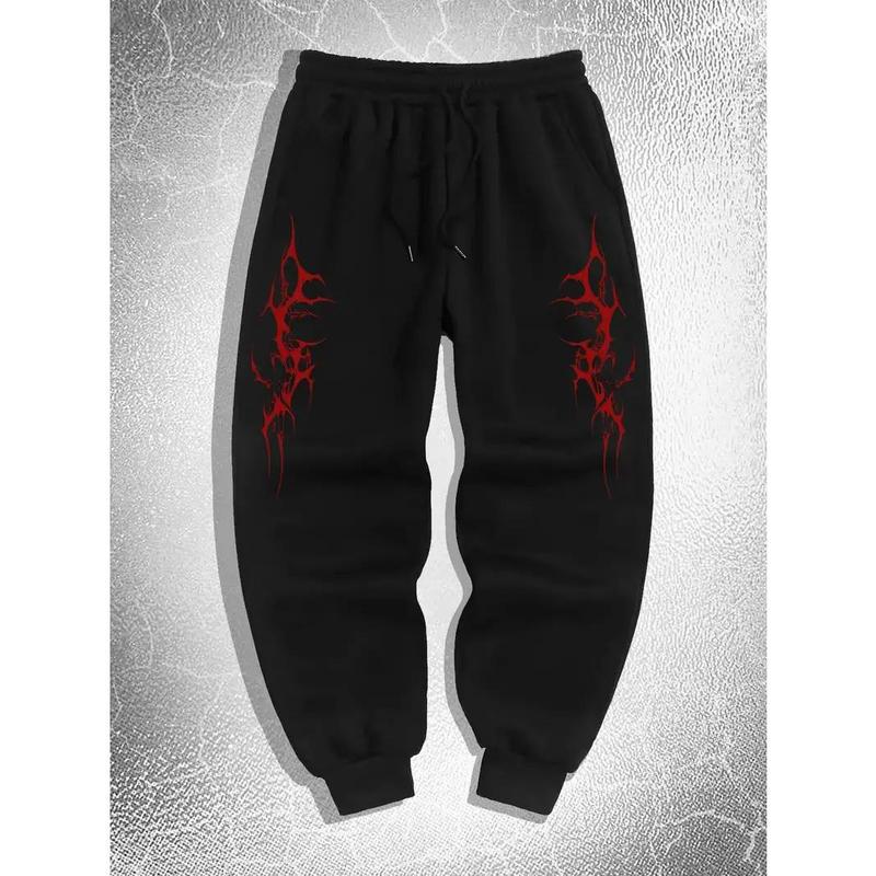 Men's Gothic Thorn Print Joggers, Unisex Sweatpants Trendy Sweatpant Athletics Jogger Sweats, Hip Hop Joggers, Trendy and Causual Every Occasion, Perfect Gift For Him Her, Trendy Pants, no pockets