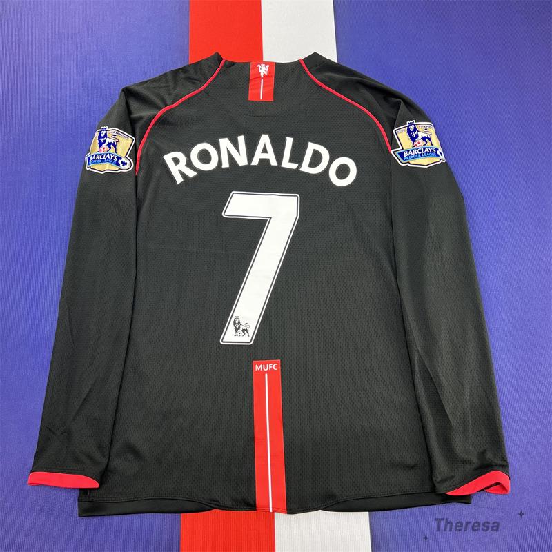 Soccer Jersey Fans Version Away kit Cristiano Ronaldo #7 Black Long Sleeves