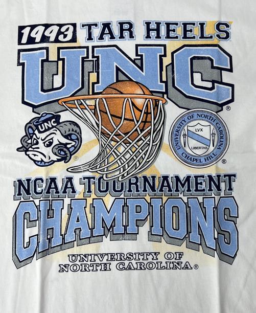 University of North Carolina Tournament Champs NCAA Graphic T-Shirt, Vintage Sports Shirt for Men, Classic College Sports Apparel, Essential Summer Fan Gear,  Ideal for Fans of Historic Wins