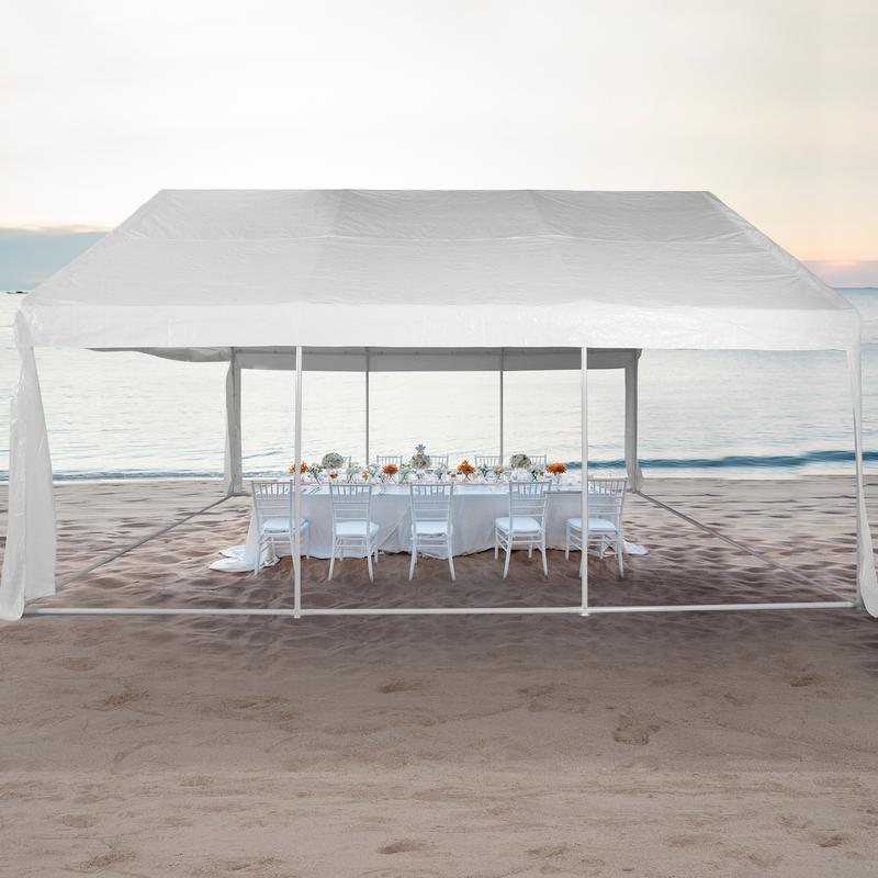 YITAHOME 20x20 ft Party Tent Heavy Duty Wedding Event Shelters Outdoor Upgraded Galvanized Canopy with Large White Roof, Removable PVC Sidewalls & 3 Storage Bags