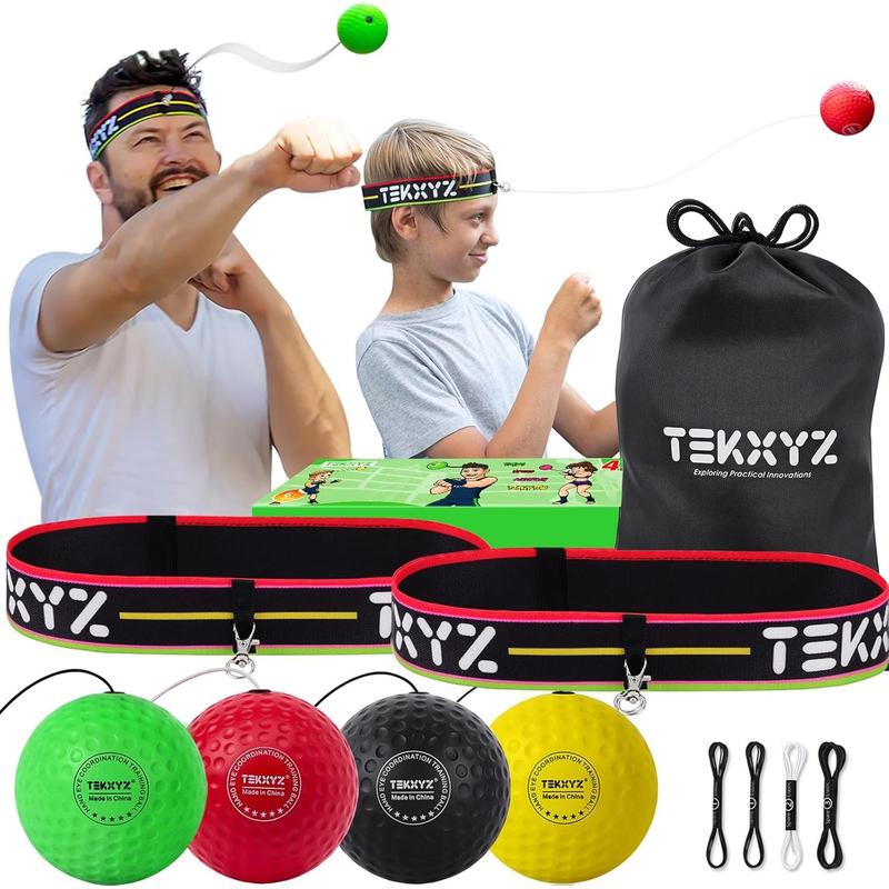 Xoutdoort Boxing Ball Family Pack, 2 Adjustable Headbands + 2 Novice Balls + 1 Veteran Ball + 1 Boxer Ball And More