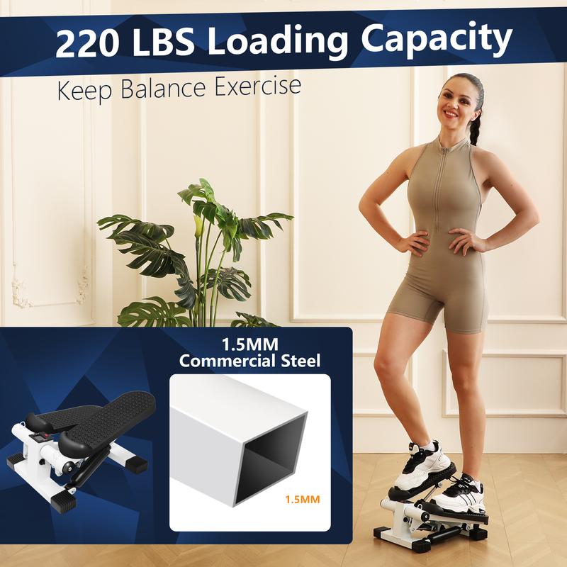 2-ZenActive Upgraded Version Mini Stepper Health & Fitness For Home Exercise   Step Cardio Equipment with Digital Monitor