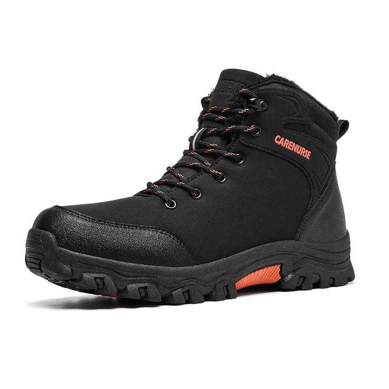 Mens Snow Boots Winter Warm Fur Lined Shoes Non-Slip Insulated Hiking Boot