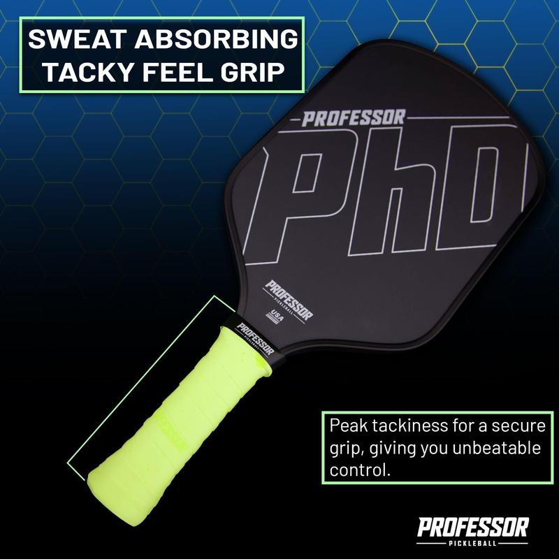 Pickleball Overgrip - Professor P-Tac Variety Pack Overgrips for Pickleball Paddles - 6 & 12 Pack Multicolor Tacky Overgrips - Sweat Absorbing Grips