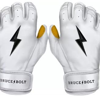 Bruce Bolt Adult Short Cuff Gold Palm Batting Gloves hot sale