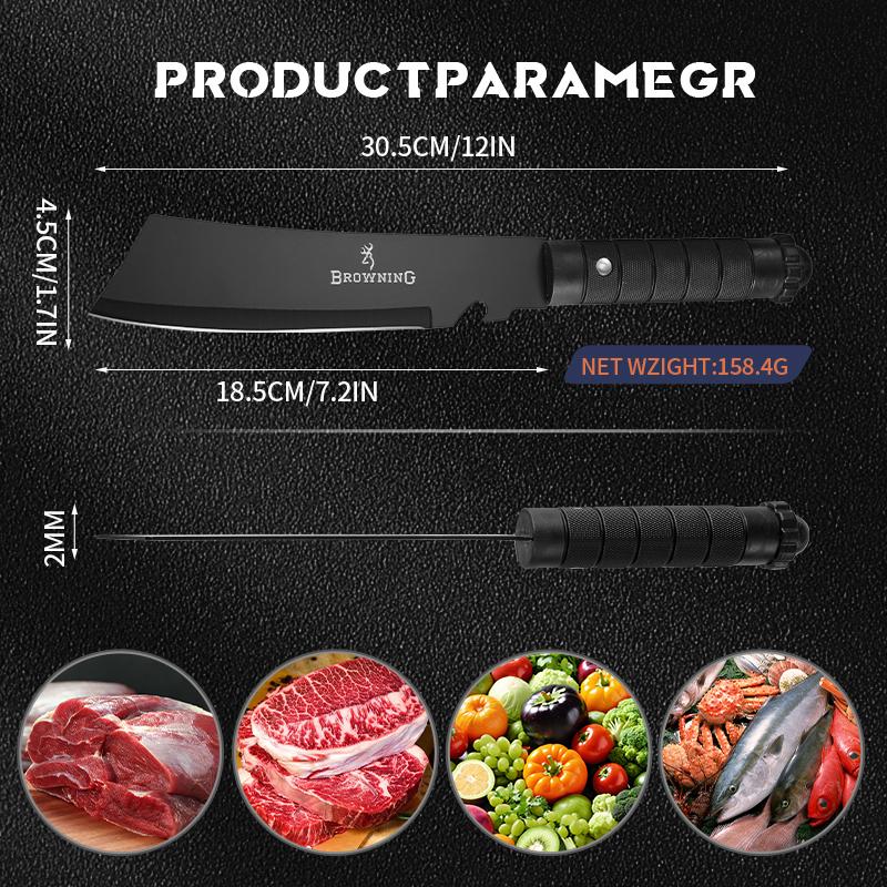 Camping high hardness multi-use knife DC portable fixed blade knife, multifunctional cutting knife kitchen multi-use knife with sheath