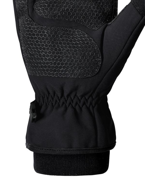 Men's Solid Color Touch Screen Thermal Lined Gloves, Windproof & Waterproof Non-slip Full Finger Gloves, Warm Gloves for Outdoor Cycling Skiing