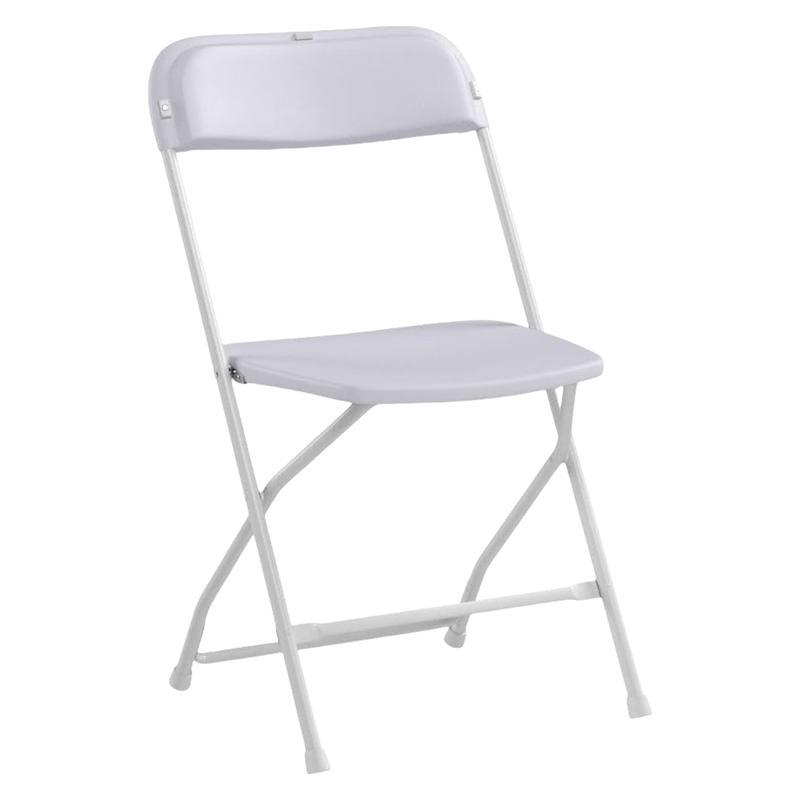 4 6 10 Pack White Black Plastic Folding ChairIndoor Outdoor Portable Stackable CommercialSeat with Steel Frame 350lb. Capacity for EventsOffice Wedding Party Picnic Kitchen Dining