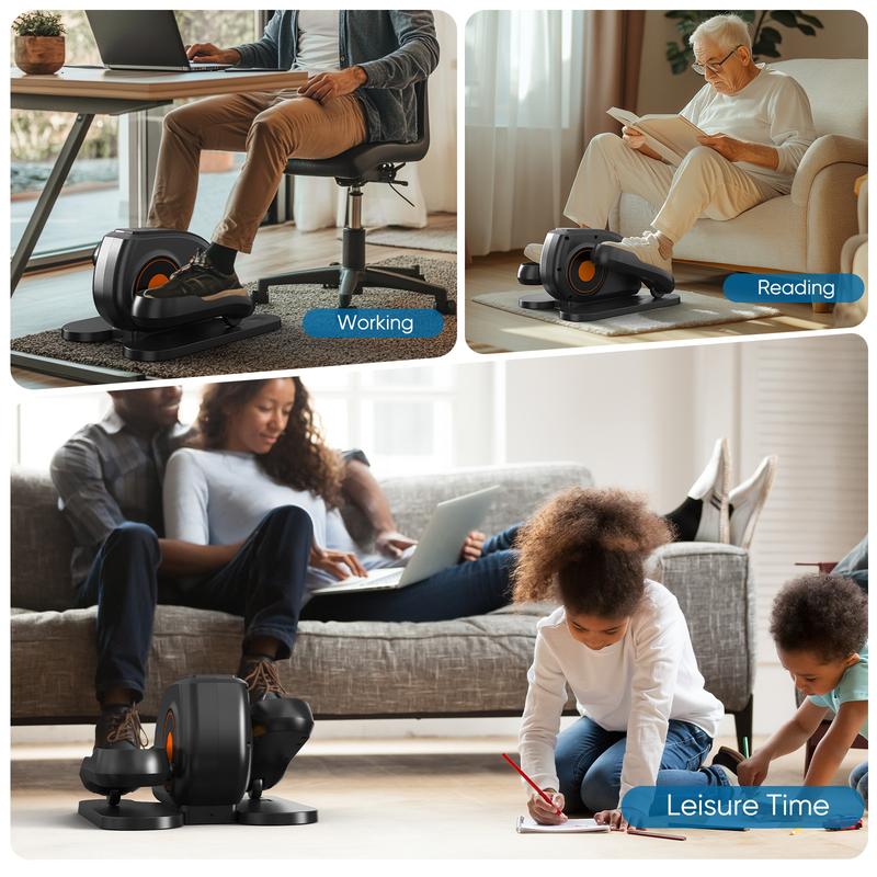 Sweet Furniture Plus Electric Elliptical Machine for Home Use, Quiet Dual-Direction Motion, Adjustable Resistance Steppers, LCD Display, Portable Design with Built-in Wheels, Smooth & Low-Impact Workout for Christmas Gifts