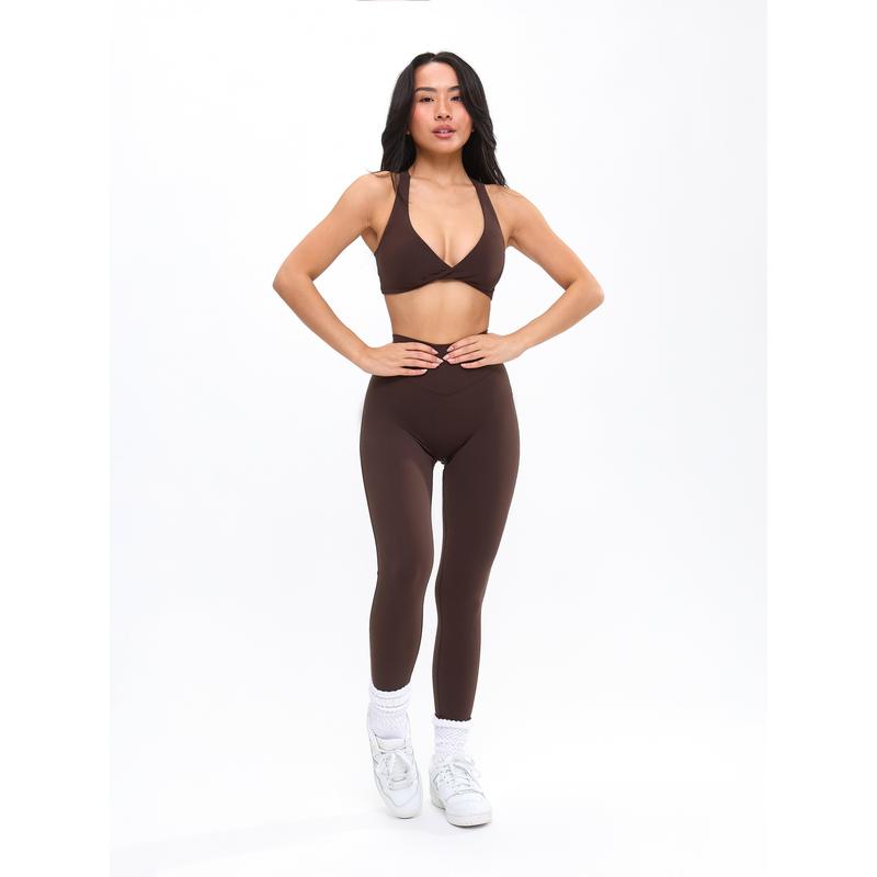 Double Twist Sports Bra - Cold Brew