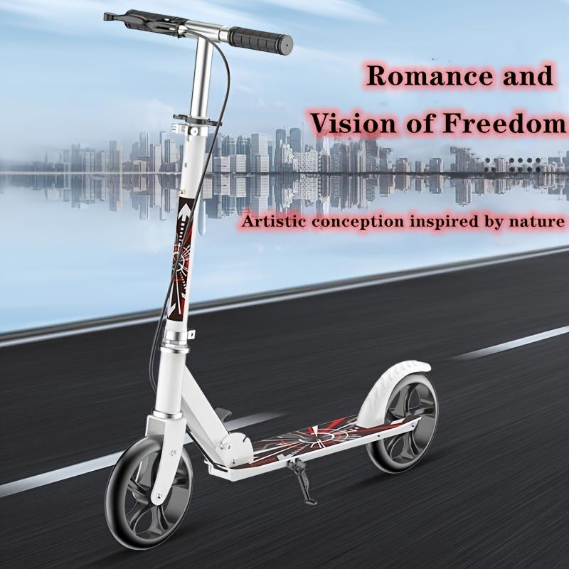 Zhanghh886 Dual Brake Folding Scooter For Adults And Teens, Adjustable Height (4 Positions), Lightweight, Maximum Weight 220 Lbs, 2-Wheel Commuting Scooter