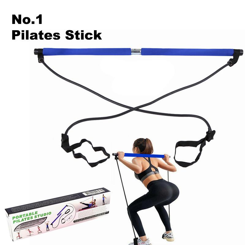 Yoga Fitness 6-Piece Set Pilates Stick Latex Resistance Band Jump Rope