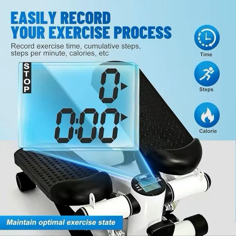 Mini Stepper for Exercise Low-Impact Stair Step Cardio Equipment with Digital Monitor Stepper Fitness Equipment with LCD, Mini Stepper,Machine with Resistance Bands & Calories Count Steppers for Exercise&Resistance bandfor Home Workout Legs Arm Full Body