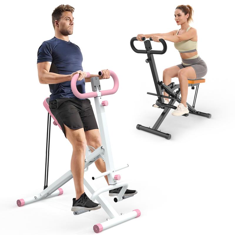 Squat Workout Machine for Home,Rodeo Core Exercise Machine,330LBS Foldable, Adjustable 4 Resistance Bands,Ride & Rowing Machine for Botty Glutes Butt Thighs,Ab Back Leg Press Hip Thrust