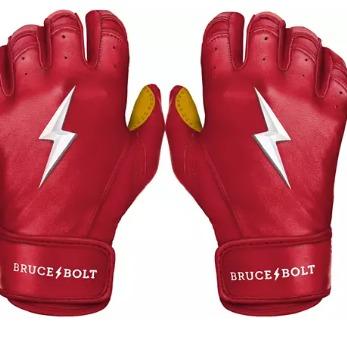 Bruce Bolt Adult Short Cuff Gold Palm Batting Gloves hot sale