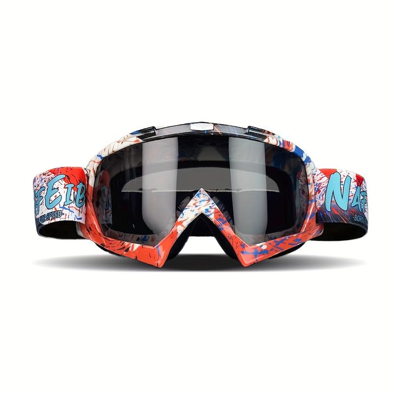 Off-Road Cycling Glasses, Outdoor Sports Protective Goggles, Windproof Sand-Resistant High-Quality Safety Eyewear - Unisex, PC Lens, Mixed Colors, Decorative - No Diopter, 1-Pack