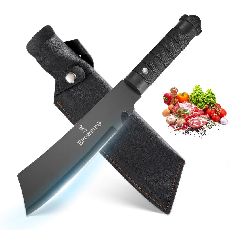 Camping high hardness multi-use knife DC portable fixed blade knife, multifunctional cutting knife kitchen multi-use knife with sheath