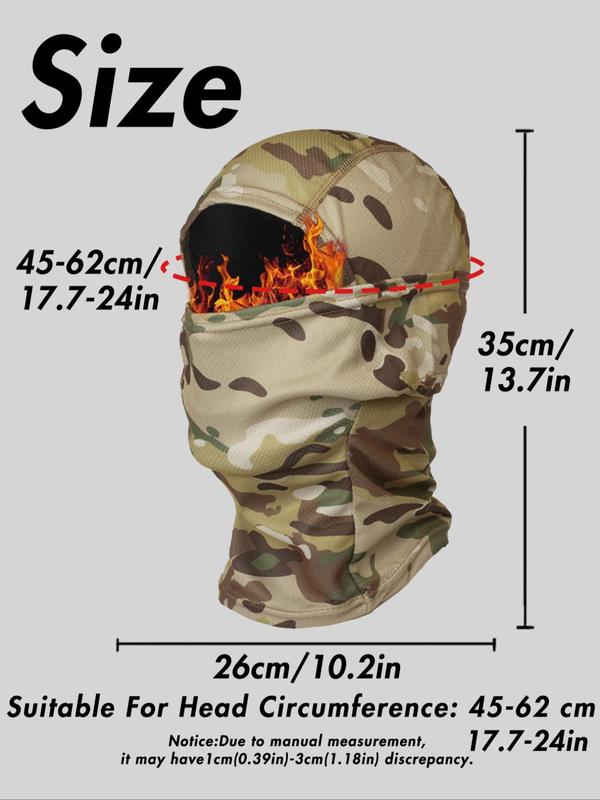 Camo Pattern Full Face Mask, Winter Warm Face Cover, Outdoor Sports Face Mask for Cycling, Motorcycle, Skiing, Snowboarding