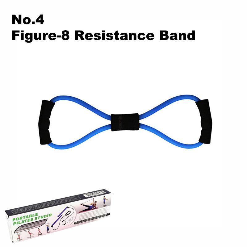 Yoga Fitness 6-Piece Set Pilates Stick Latex Resistance Band Jump Rope