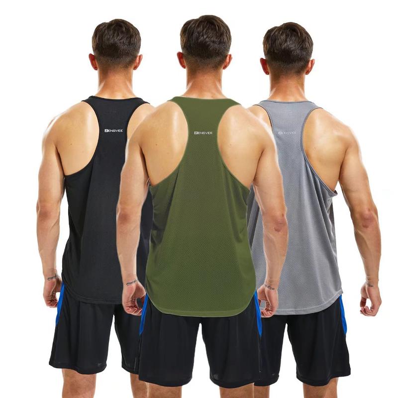 3 Pack Men's Sports Tank Tops Sleeveless Quick Drying Training suitness Shirts suitness Muscle Y-shaped Back T-shirts