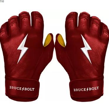 Bruce Bolt Adult Short Cuff Gold Palm Batting Gloves hot sale