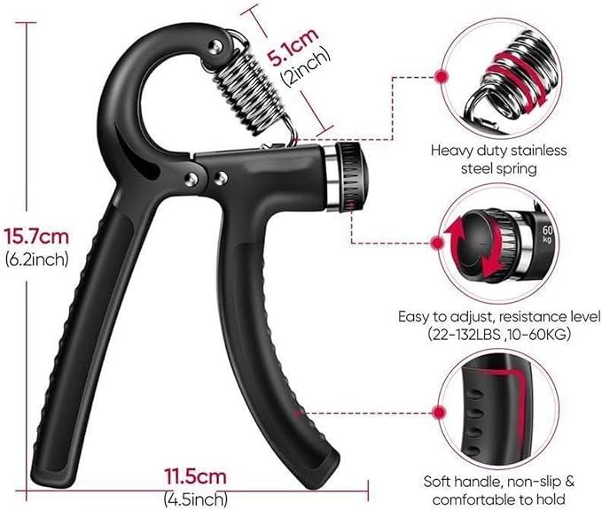 5in1 Hand Grip Strengthener Trainer, 11-132 Lbs (5-60kg)  Adjustable Resistance ,Christmas New year Thanksgiving gift 10-130 lb forearm exerciser