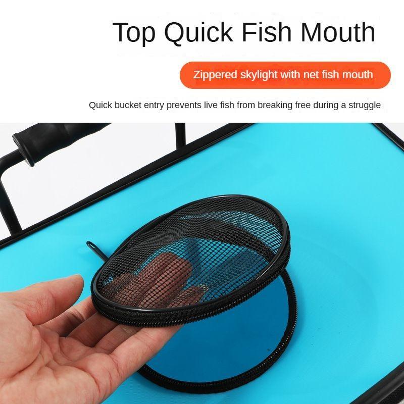 Foldable Fishing Bucket, Portable Large Capacity Fishing Box with Shoulder Strap, Outdoor Fishing Tool, Fishing Accessories