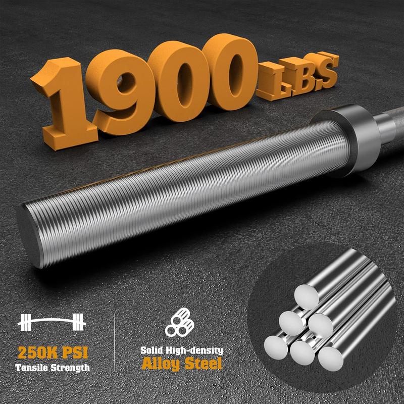 FEIERDUN Barbell 7FT 47LB for for Weightlifting, Alloy Steel, Center knurl, Suitable for 2 inch Weight Plates