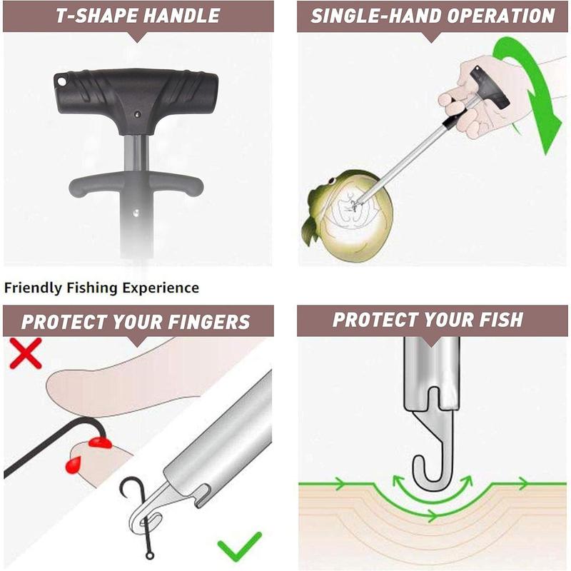 Portable Fish Hook Remover Tool, 1 Count Lightweight & Easy Squeeze Out Fishing Hook Separator, Aluminum Fish Dehooker for Saltwater Freshwater Fishing