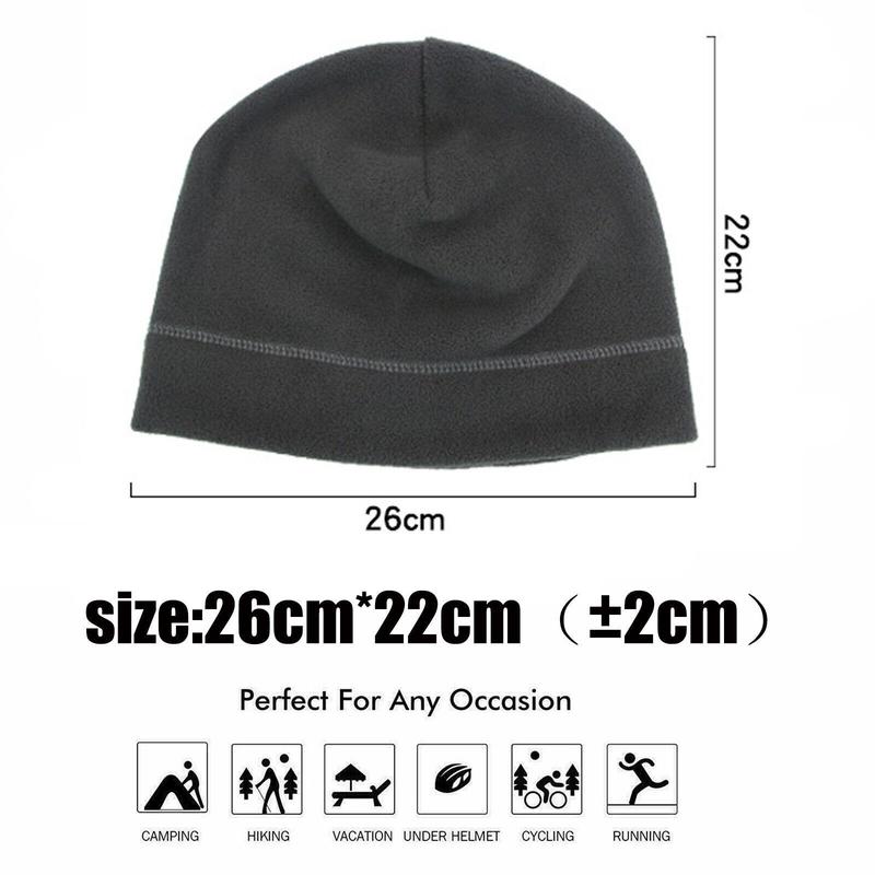 1Count Winter Skull Cap Ski Warm Fleece Windproof Beanie Black Hat  for Men Women