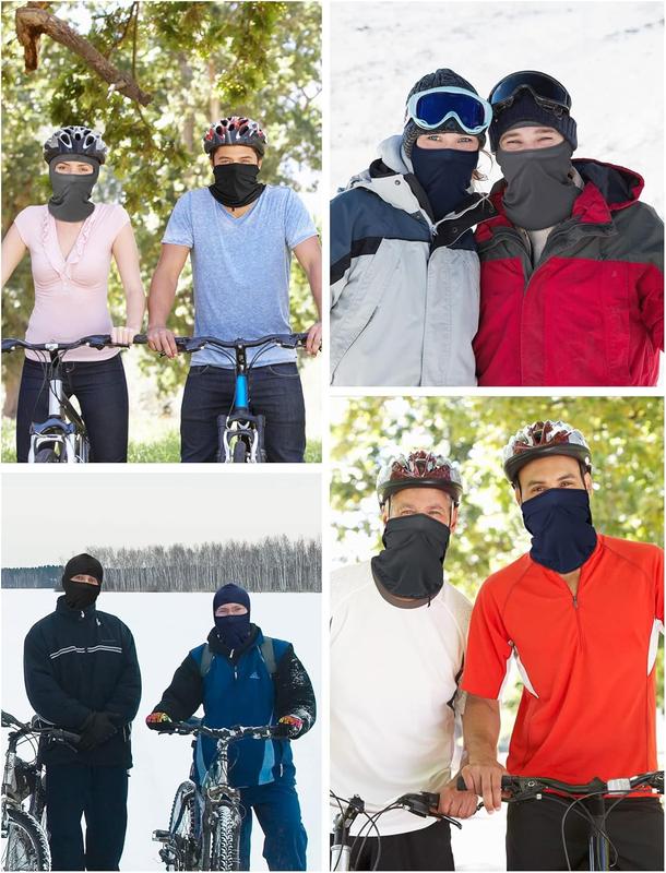 9 count Balaclava Full Face Mask UV Sun Protection Face Cover Summer Cooling Neck Gaiter Breathable Windproof Hood (Black, Gray, Navy Blue), One Size