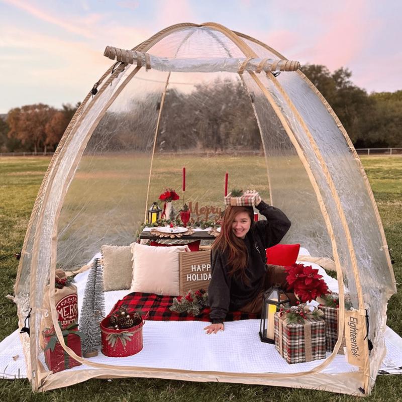 EighteenTek 10'x10' Winter Tent  Pop Up Bubble Tent Fully Transparent Four Seasons Gazebos