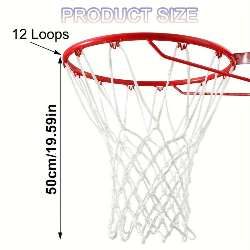 Basketball Net with Loops, Heavy Duty Replacement Basketball Net with 12 Loops, Detachable Basketball Rack Net for Indoor & Outdoor, No Basketball Frame