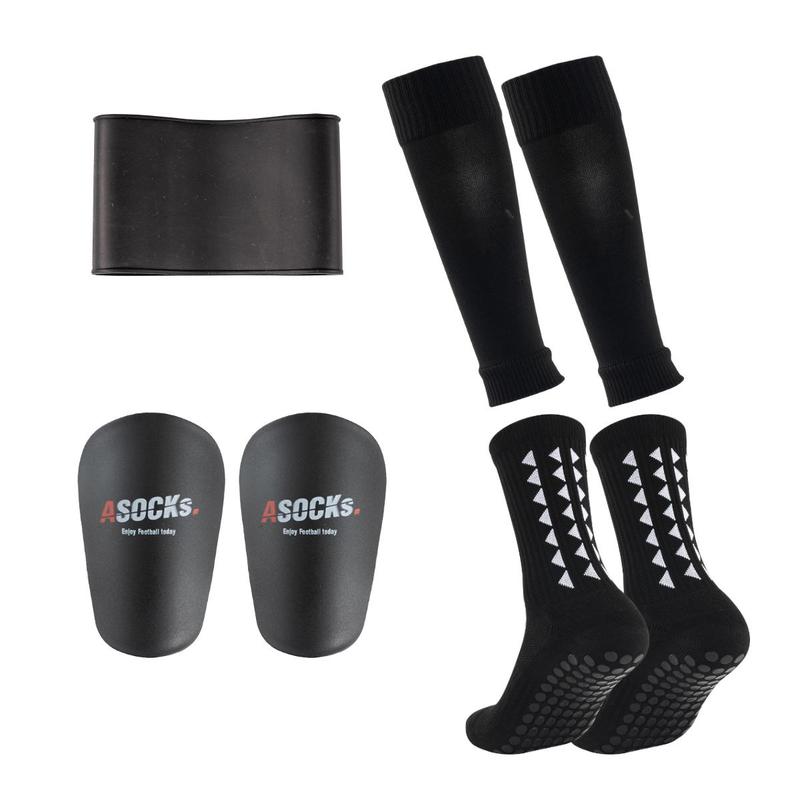 Football Protective Gear Set, Non-slip Soccer Ball Sleeves & Shin Guards & Sports Bandage & Sports Socks, Sports Equipment for Training Competition, Football Equipment,  Football Accessories