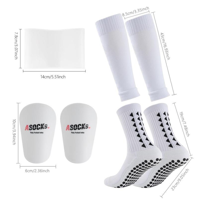 Football Protective Gear Set, Non-slip Soccer Ball Sleeves & Shin Guards & Sports Bandage & Sports Socks, Sports Equipment for Training Competition, Football Equipment,  Football Accessories