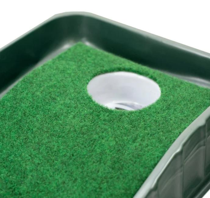 Golf Home This Gravity-Powered Putting Green with 7 Feet of Realistic Green Turf and Raised Regulation-Size Hole - Perfect for Golf Lovers