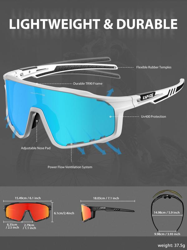 Unisex Sporty Cycling Wraparound Frame Sunglasses, Outdoor Sports Trendy Sunglasses, Fashionable UV400 Sunglasses for Men & Women