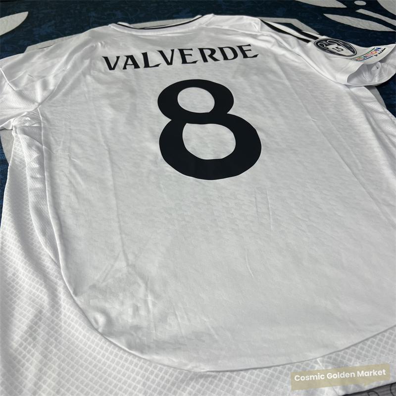 Soccer Jersey Fans Version Home kit VALVERDE#8 White Short Sleeves 2425