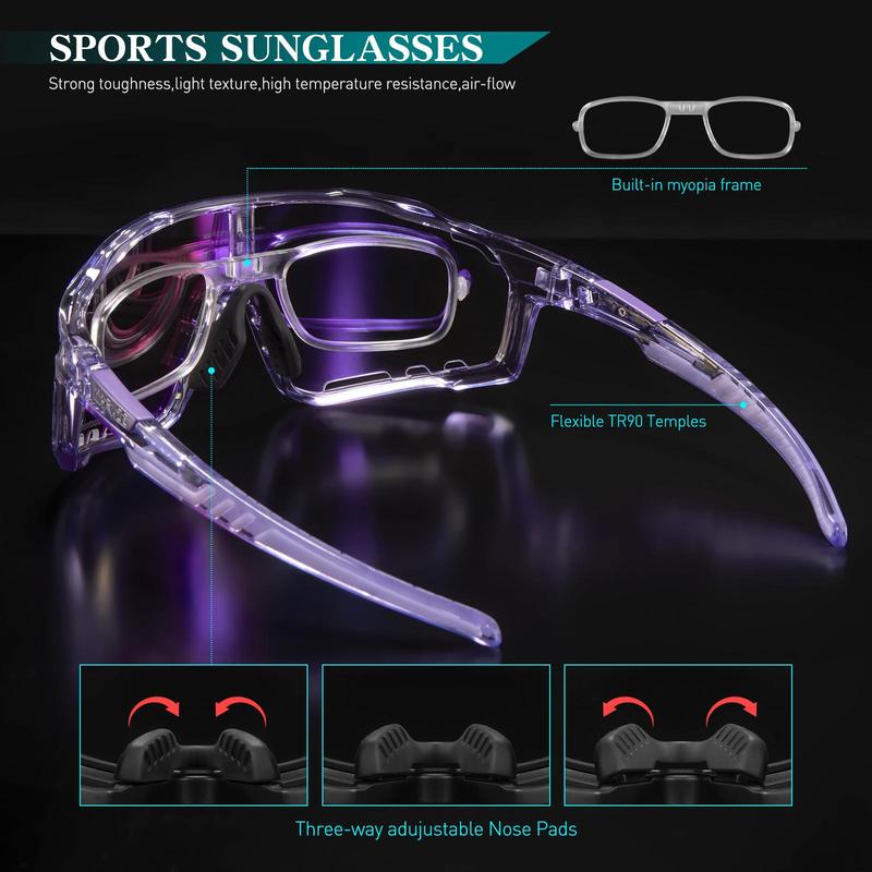 1 Pair Unisex Cycling Goggles, Photochromic Racing Glasses, Unisex Windproof Sports Sunglasses