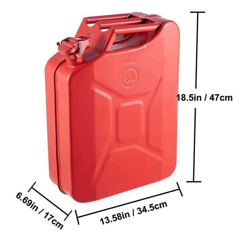 Fuel Can, 5.3 Gallon   20 L Portable Jerry Gas Can with Flexible Spout System, Rustproof ＆ Heat-resistant Steel Fuel Tank for Cars Trucks Equipment, Red， Authentic NATO Jerry Can and Spout System