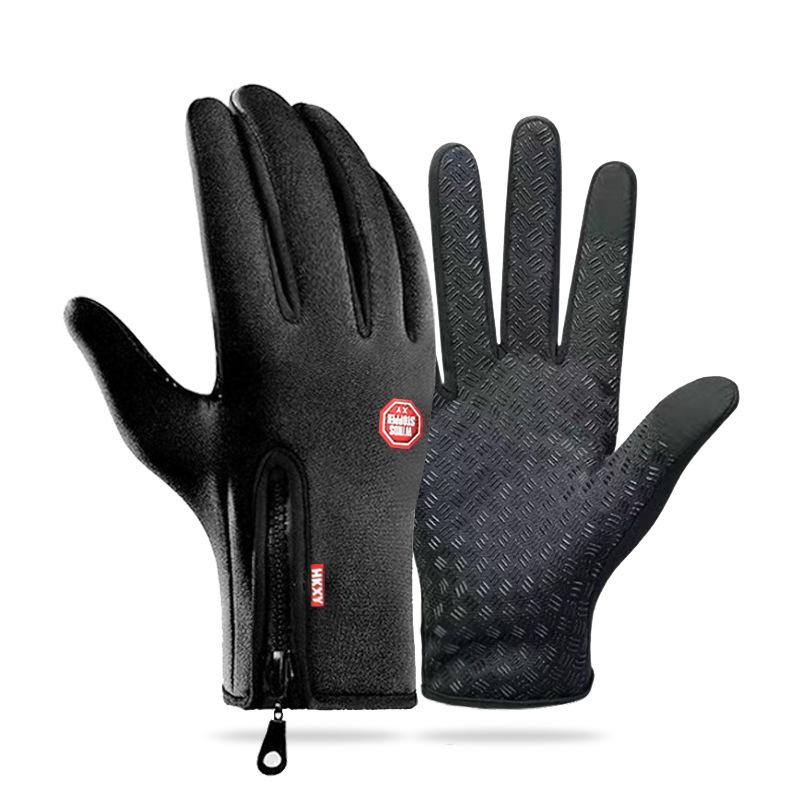 Winter essential Warm Gloves, 1 Pair Outdoor Cycling Gloves Warm Plush Lining for Sports, Fishing,Travel, Waterproof, Windproof and Non-slip Touch Screen Gloves