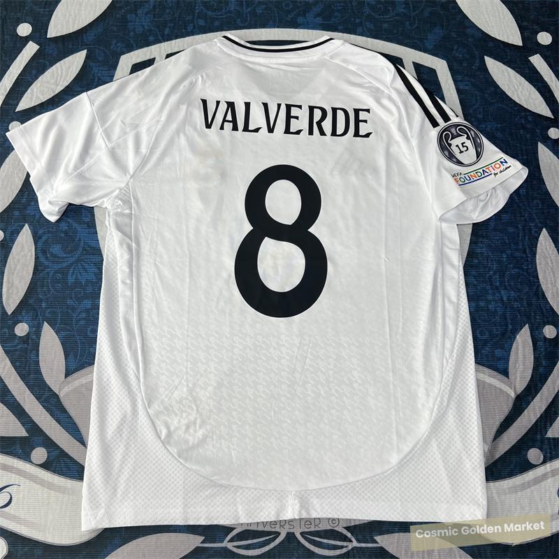 Soccer Jersey Fans Version Home kit VALVERDE#8 White Short Sleeves 2425