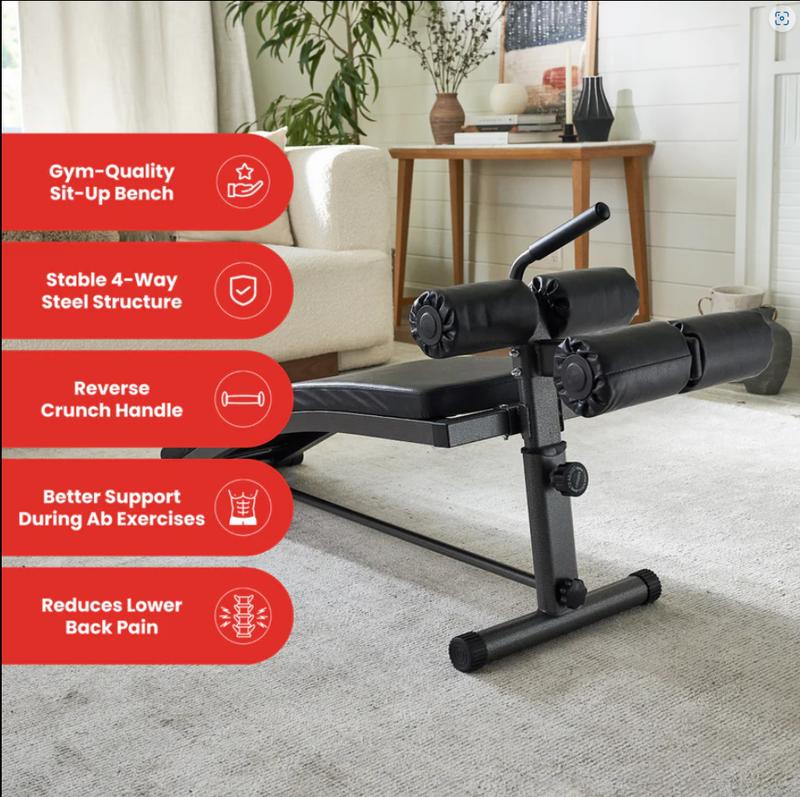 Sit Up Bench with Reverse Crunch Handle multifunctional