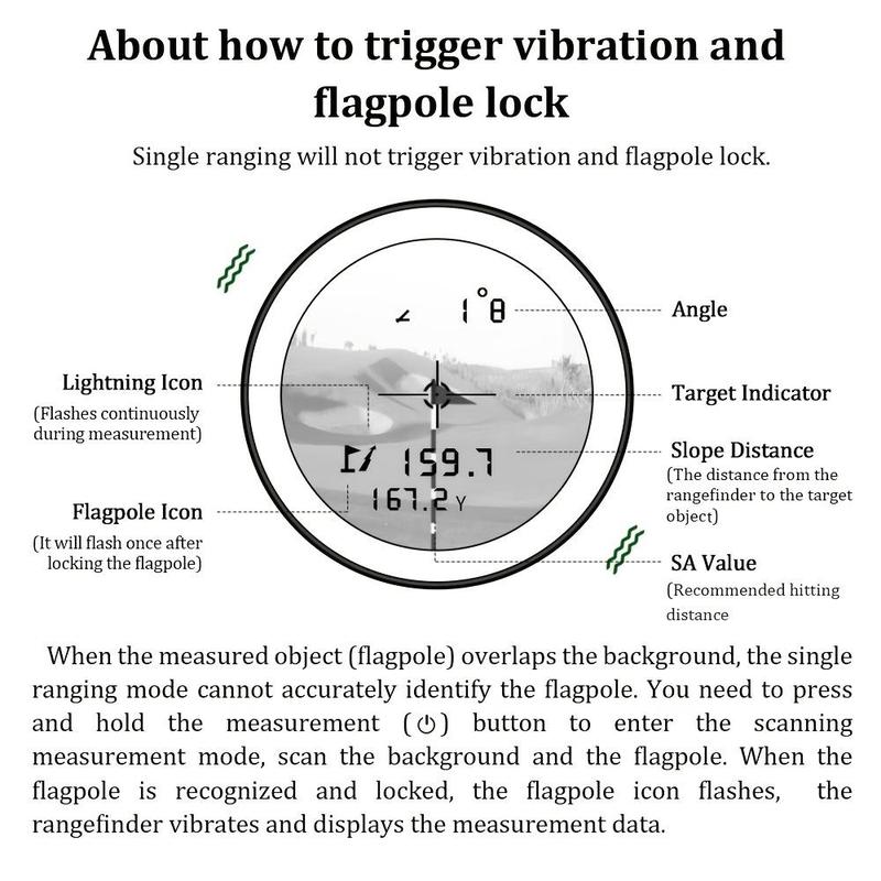 Golf Rangefinder with Slope and Pin Lock Vibration, Rechargeable Laser Golf Rangefinder External Slope Switch for Golf Tournament Legal, Rangefinders with Rechargeable Battery, Laser Range Finder