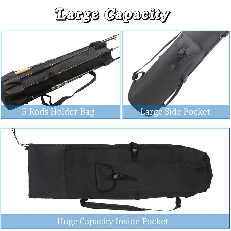 Fishing Rod Carrier Fishing Pole Bag Fishing Rod Case Fishing Bag Fishing Gear Equipment Fishing Rod Bag Travel Carry Case Large Capacity Waterproof Fishing Reel Bag Case Fishing Gifts for Men